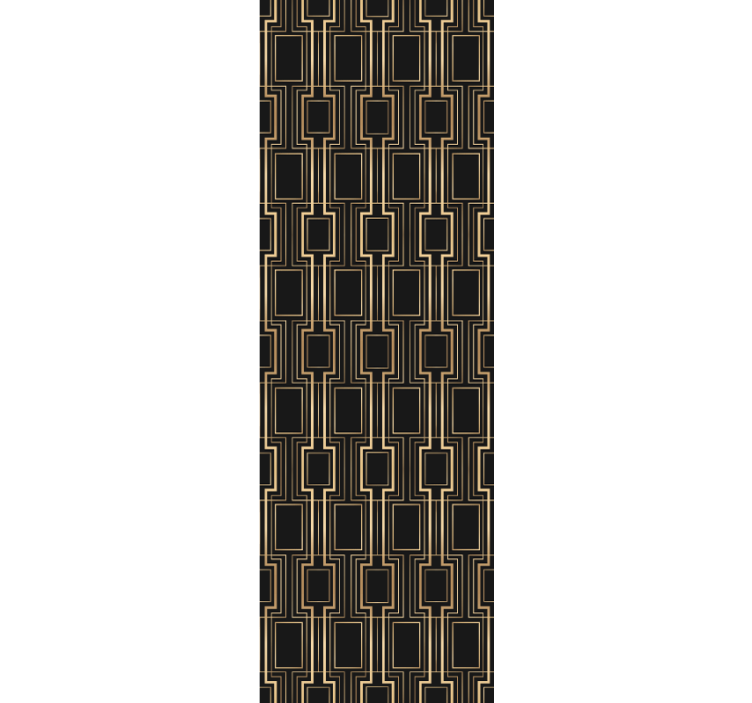Kultainen ja musta deco-kuvio kolmiokuvioinen tapetti - Tenstickers