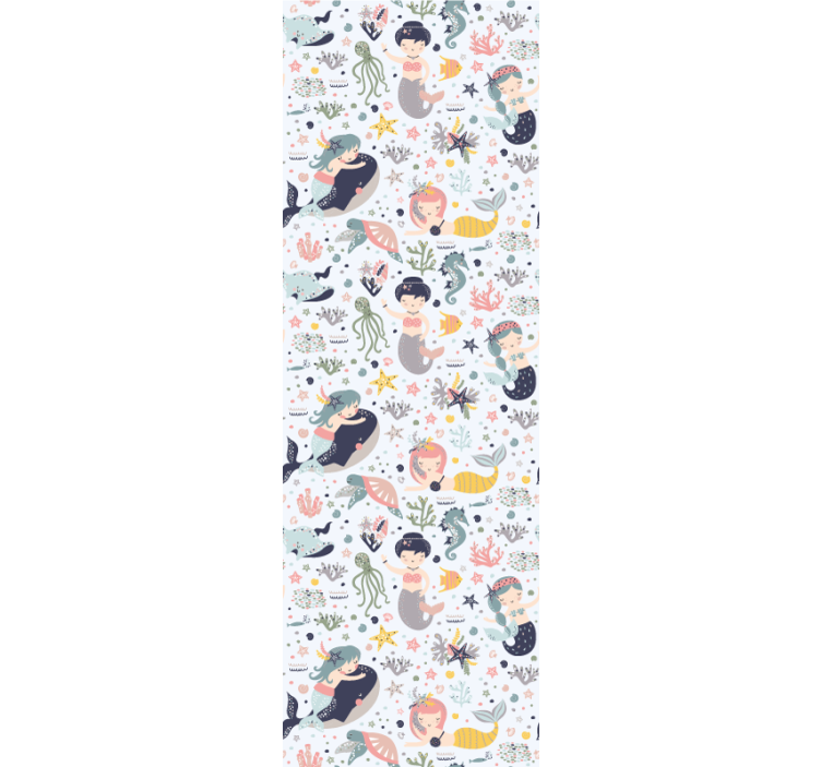 Söpö sarjakuva merenneitokuvio wc tapetti - Tenstickers