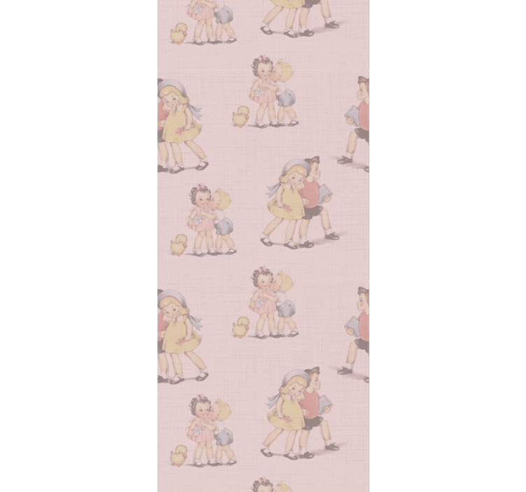 80-luvun kuviollisia lapsia ja kukkia vintage tapetti - Tenstickers