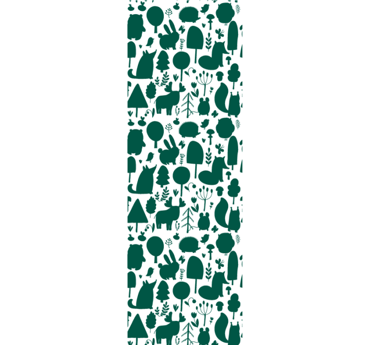 Metsäeläinten siluetteja luonto tapetti - Tenstickers