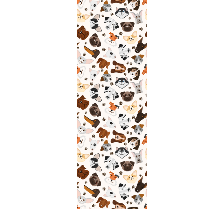 Söpö sekoitus koiranpentu kuvio lastenhuoneen tapetti - Tenstickers
