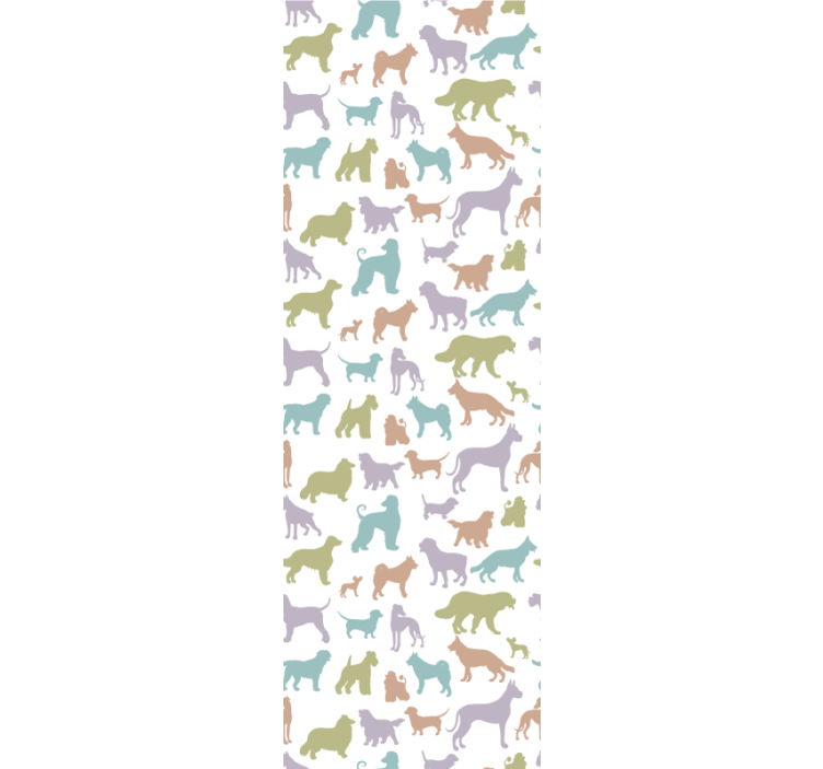 Värikkäitä siluetteja koira tapetti - Tenstickers