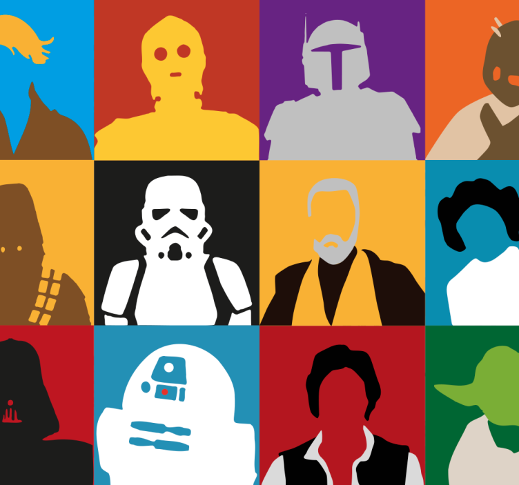 Ikonisia siluetteja taide tapetti - Tenstickers