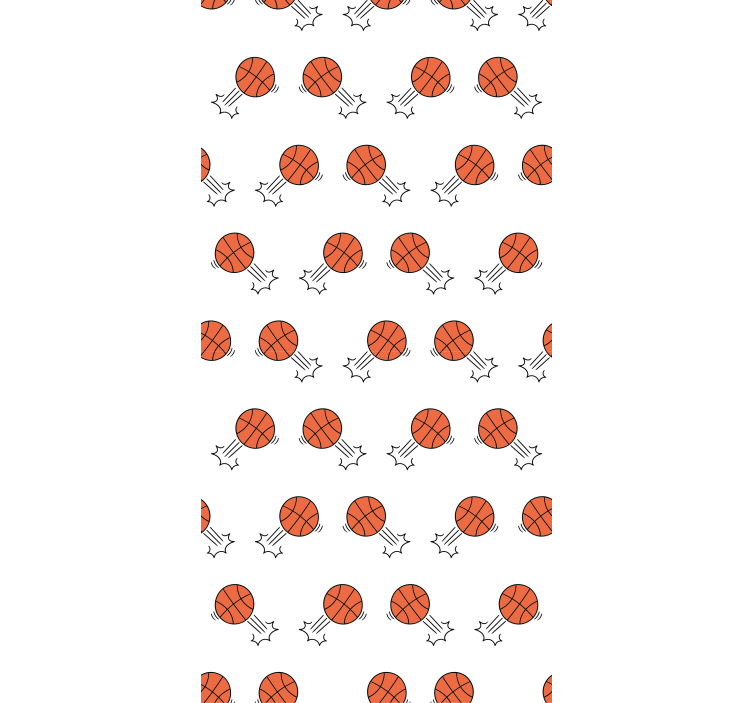 Tausta käsin piirretyt koripallot Nuoren huoneen tapetti - Tenstickers