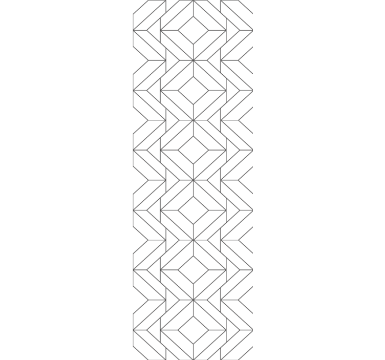 Valkoinen japandi geometrinen kuvio olohuone tapetit - Tenstickers