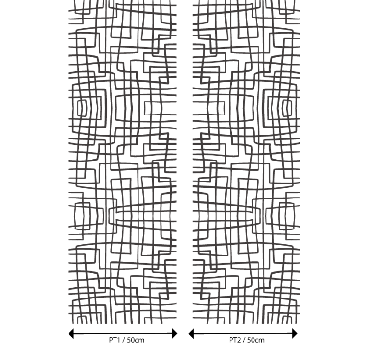 Abstrakti viivakuvio ruokasalitapetti - Tenstickers