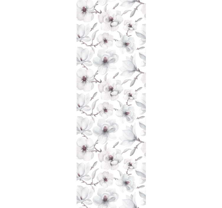 Tyylikäs harmaa kuvio kukkatapetti - Tenstickers