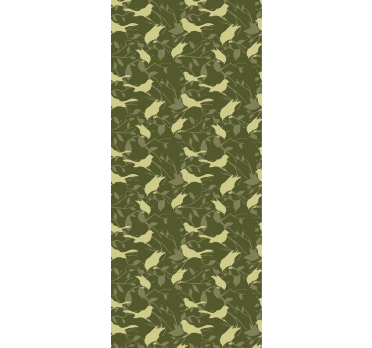 Vihreä yksinkertainen kuvio lintu tapetti - Tenstickers