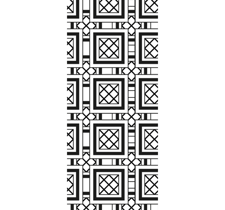 Mustavalkoinen klassinen kuvio laattatapetti - Tenstickers