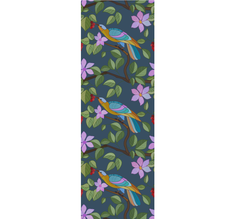 Värikäs trooppinen muotoilu lintu tapetti - Tenstickers