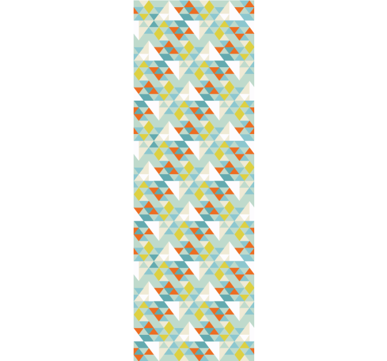 Sininen pyöristetty kuvio kolmiokuvioinen tapetti - Tenstickers