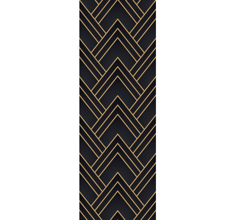 Siksak kultainen kuvio geometrinen tapetti - Tenstickers