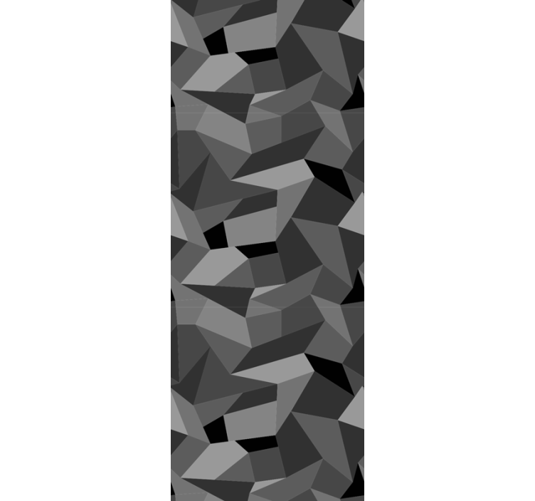 Geometriset syvyydet musta kolmiokuvioinen tapetti - Tenstickers