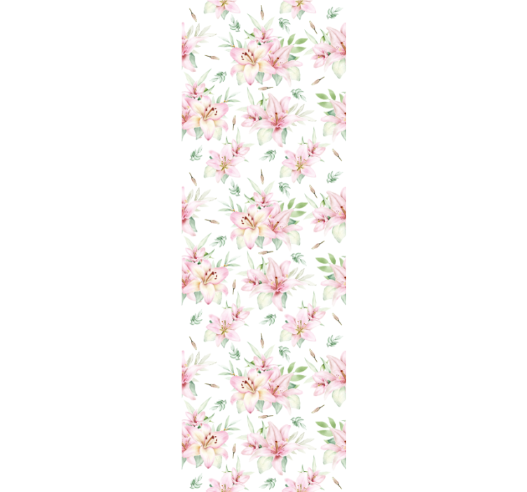 Vaaleanpunainen ja valkoinen kuvio kukkatapetti - Tenstickers