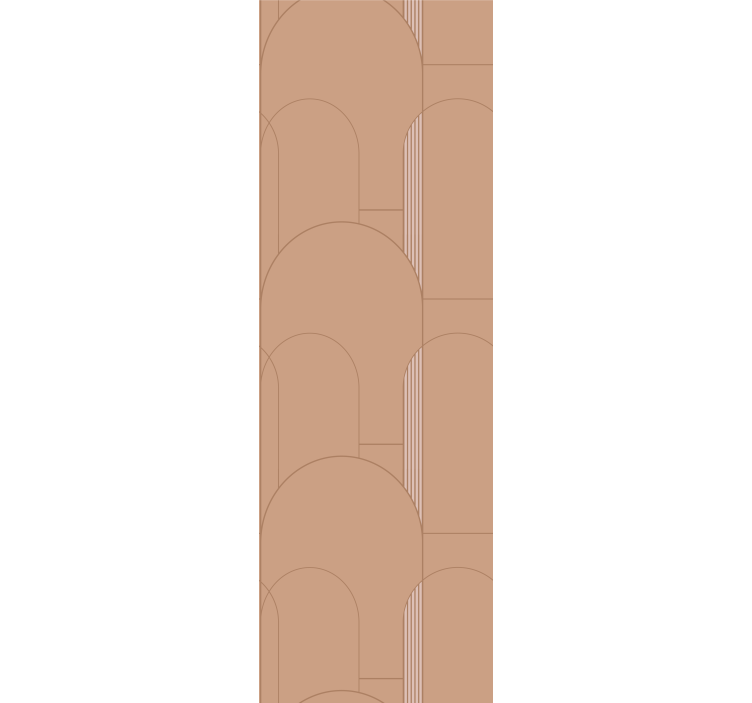 Terrakotta geometrinen pyöreä kuvio Ympyrät tapetti - Tenstickers