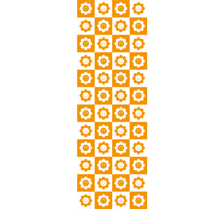 Hymyilevä kukkakuvio kukkatapetti - Tenstickers