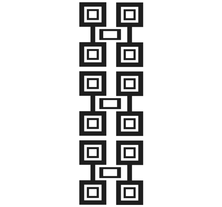 Mustavalkoinen neliöasetelma geometrinen tapetti - Tenstickers