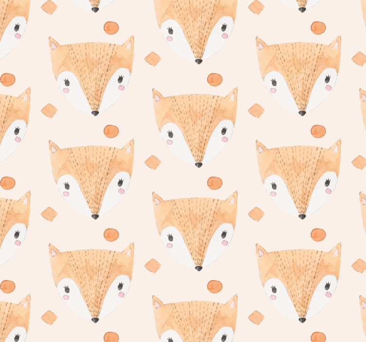 Käsin maalattu kettu lastenhuoneen tapetti - Tenstickers