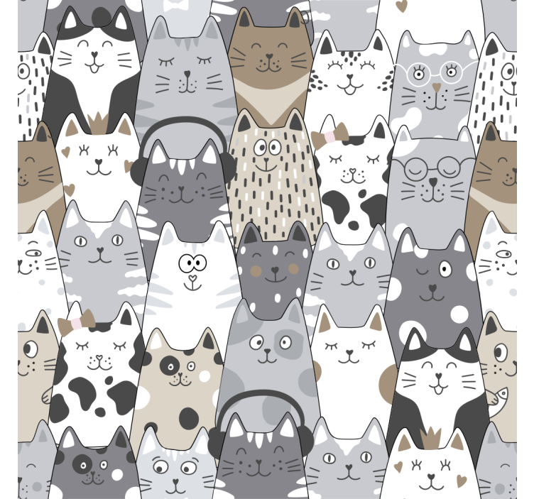 Sarjakuva kissat lastenhuoneen tapetti - Tenstickers