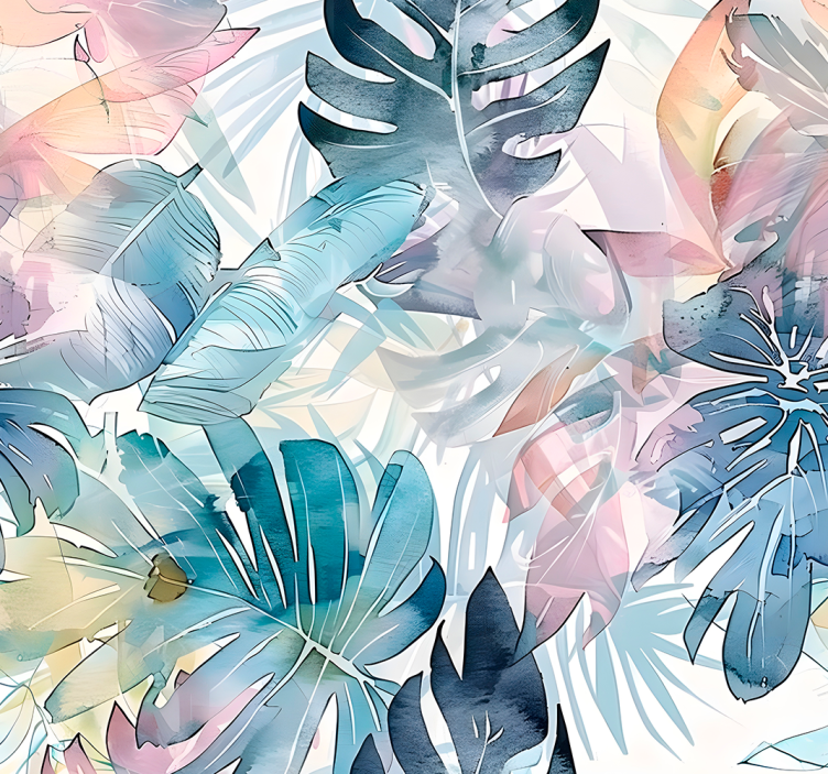 Suuret värilliset lehdet tapetti - Tenstickers