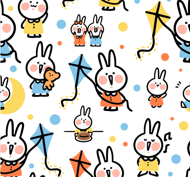 Puput leijoilla eläintapetti - Tenstickers