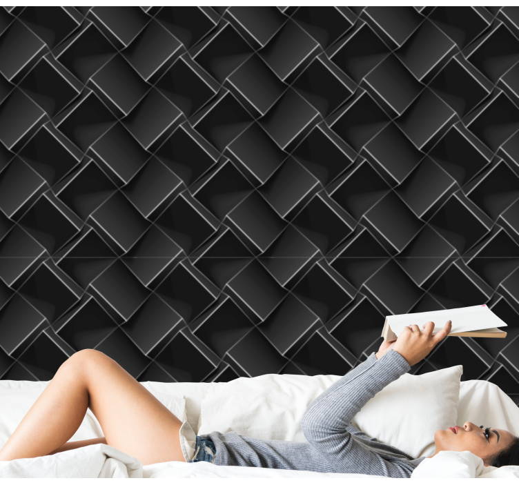 Neliö kuutiot 3D tapetti - Tenstickers