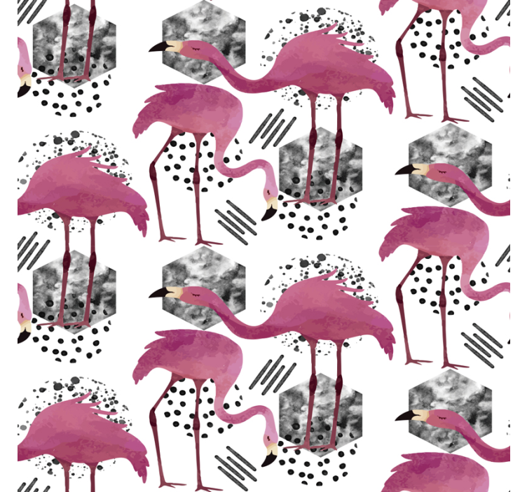 Eläin tapetti flamingos vintage - Tenstickers
