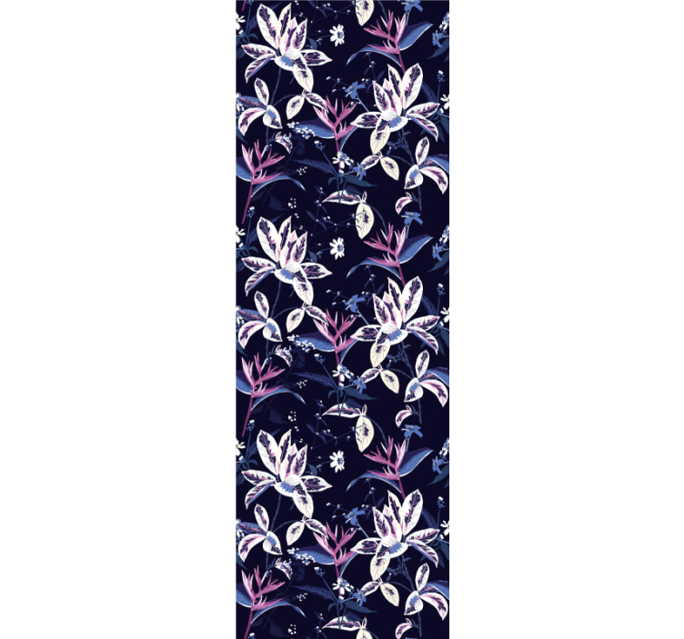 Kukkainen yöpuutarha kukkatapetti - Tenstickers