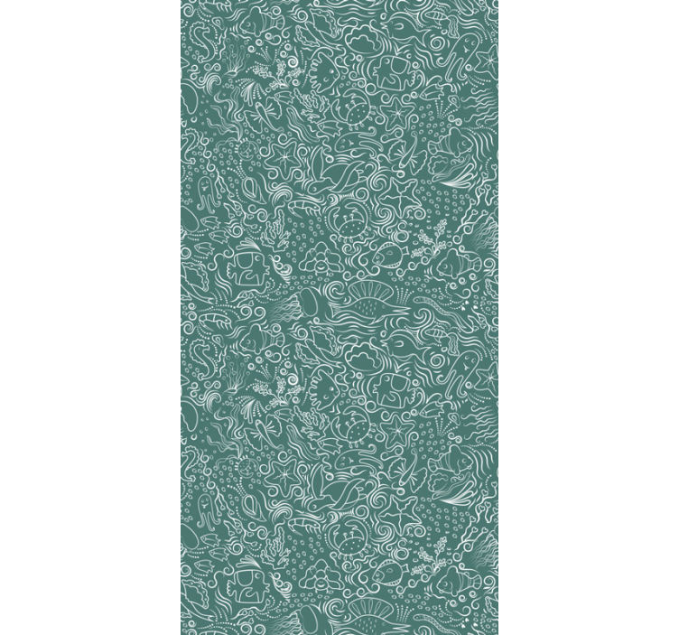 Vedenalainen käsin piirretty kuvio eläimen tapetti - Tenstickers