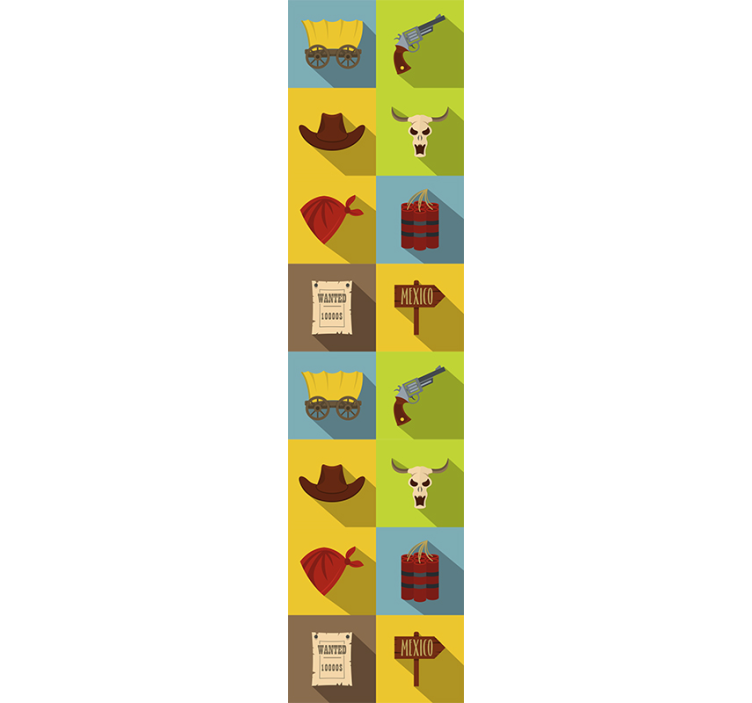 Hieno cowboy laatat makuuhuoneen tapetti - Tenstickers