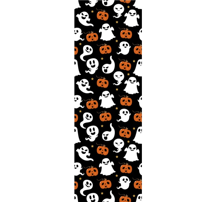 Aavemainen kurpitsakuvio halloween tapetti - Tenstickers