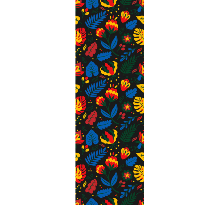 Kukka lehtikuvio ornamentti tapetti - Tenstickers