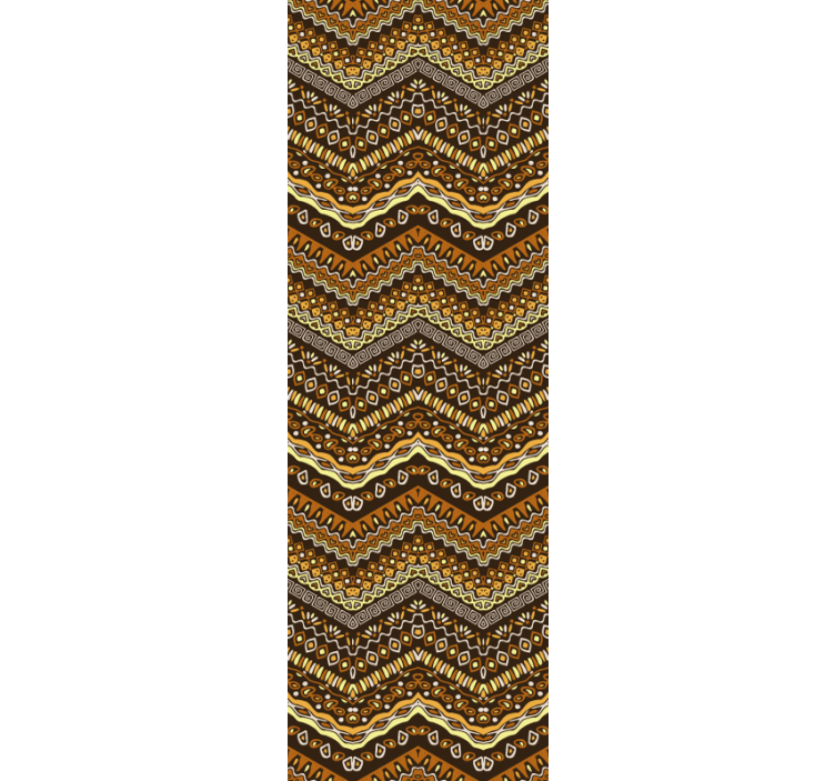 Ruskea piirretty afrikkalainen heimo taide tapetti - Tenstickers