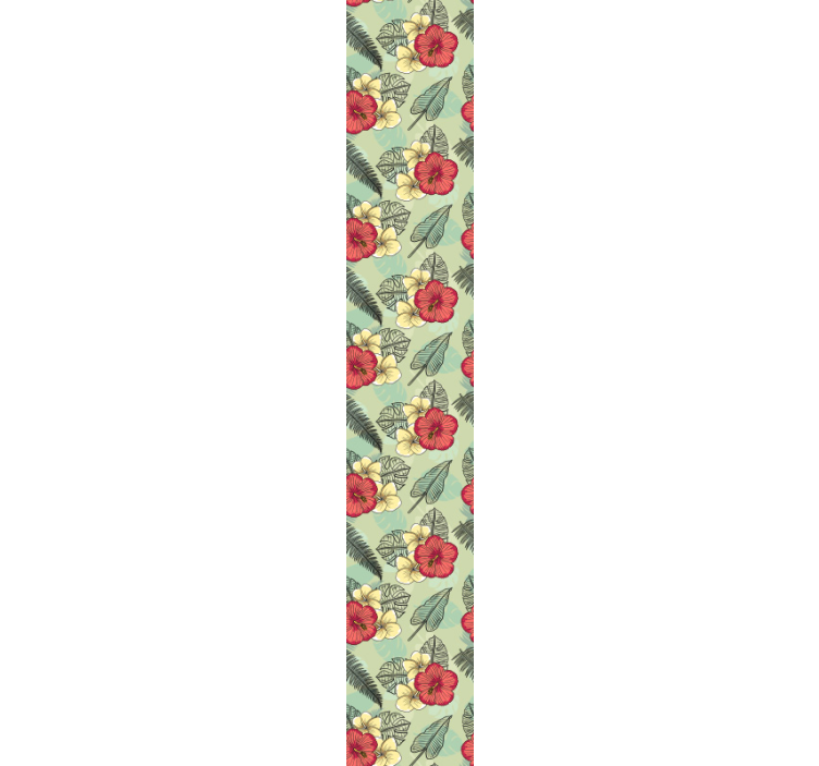 Vihreä trooppinen järjestely kukkatapetti - Tenstickers