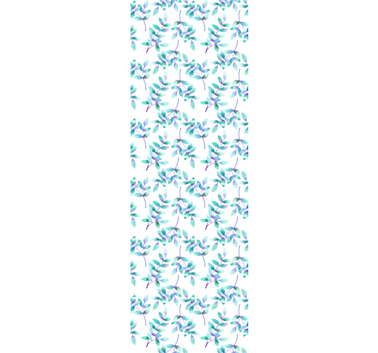 Kukkia vaalealla oksalla sininen kukkatapetti - Tenstickers