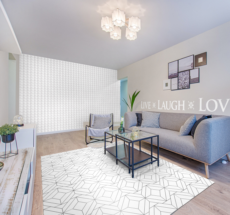 Valkoinen neliö 3D tapetti - Tenstickers