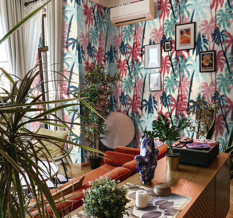 Viidakkotapetti elävä palmulehtikatos - Tenstickers