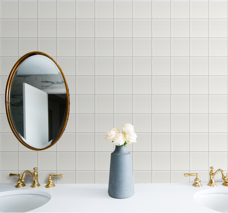 Valkoiset laatat laatta tapetti - Tenstickers