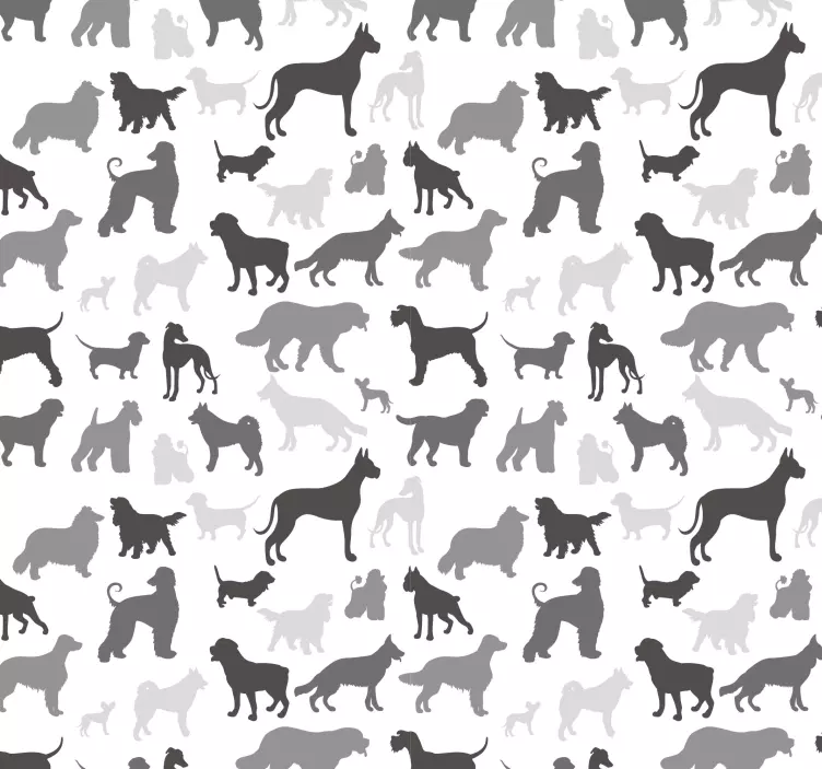 Mustan koiran siluettikuvio makuuhuoneen tapetti - Tenstickers