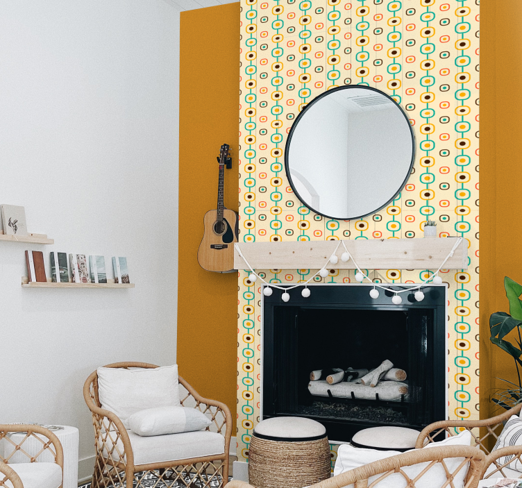 60-luvun geometria Muu vintage tapetti - Tenstickers