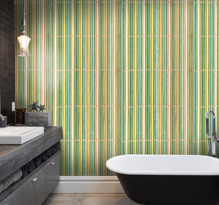 Puu tekstuuri tapetti ohut bambu - Tenstickers