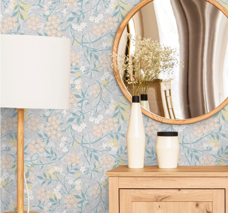 80 -luvun tyylikäs kukkakuvio vintage tapetti - Tenstickers