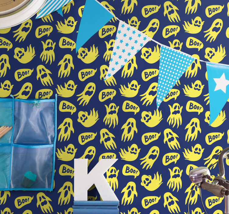 Aavemaiset kuviot halloween tapetti - Tenstickers