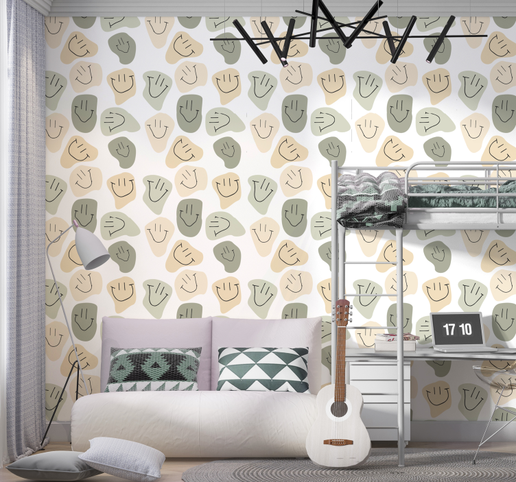 Abstrakteja hymiökuvioita taidetapetti - Tenstickers