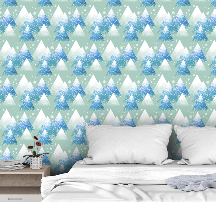 Akvarelli vuoristomaisema tapetti - Tenstickers