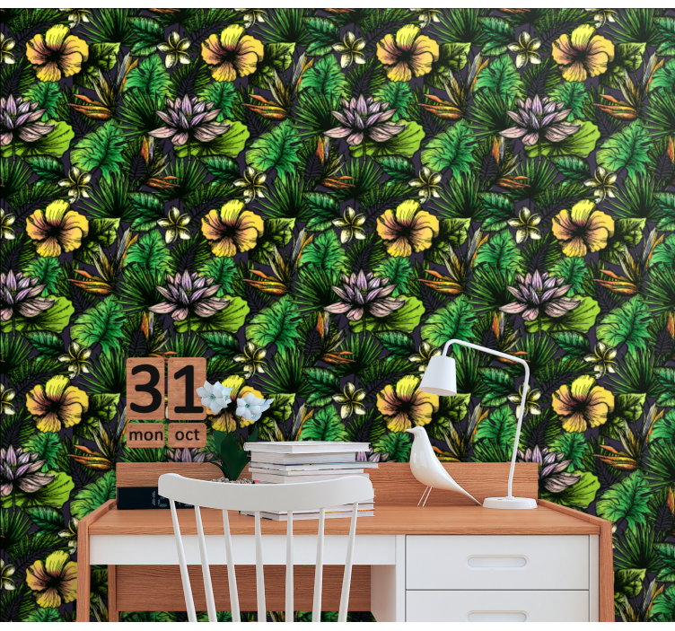 Aurinkoiset viidakon puut Viidakkotapetti - Tenstickers