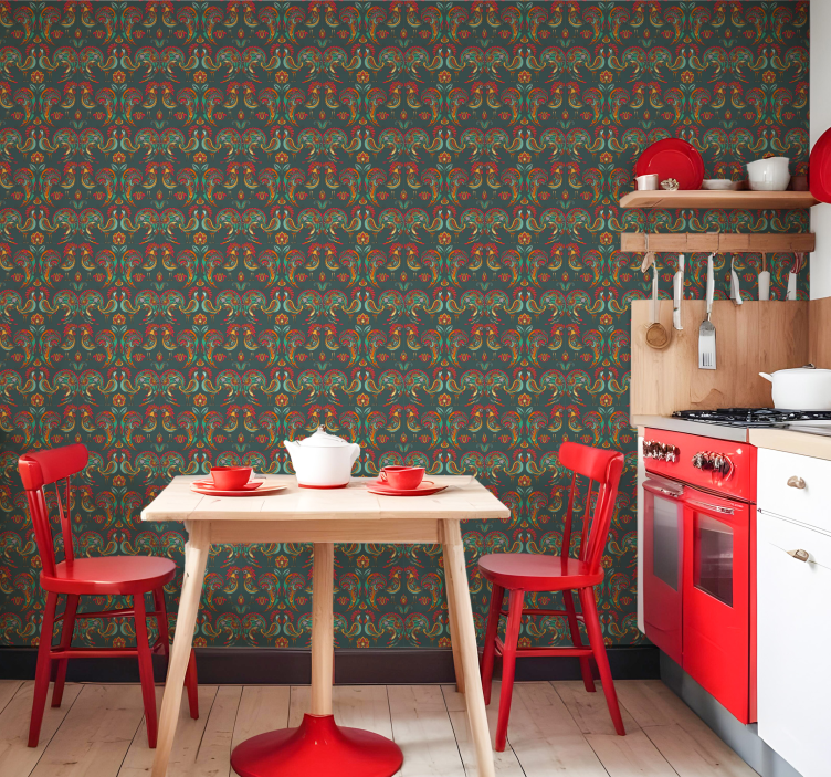 Barokkityylinen koristekuvio ornamentti tapetti - Tenstickers