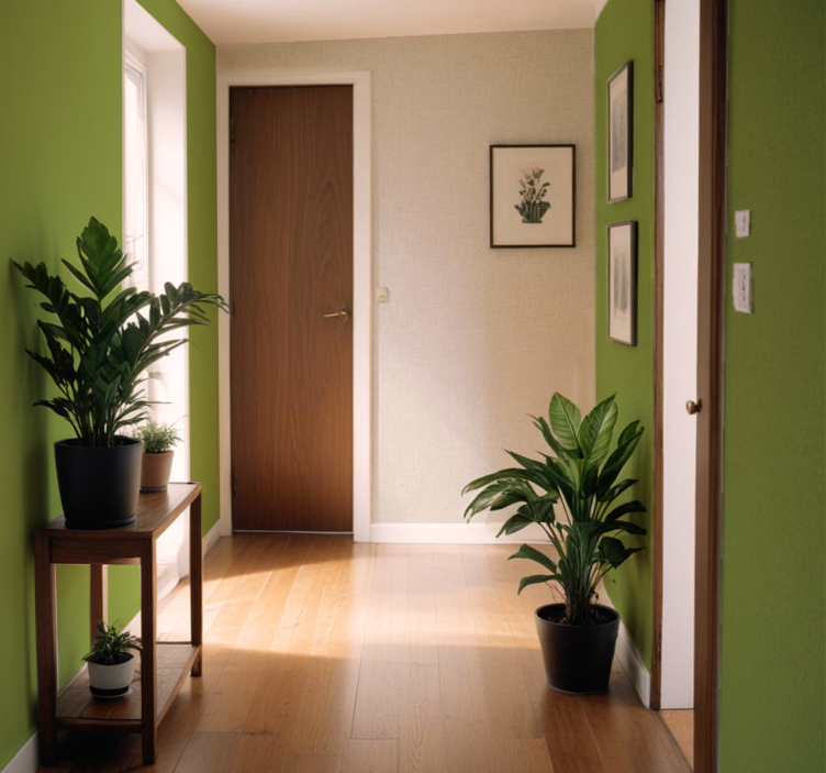 Beige pellavaefekti tapetti käytävään - Tenstickers