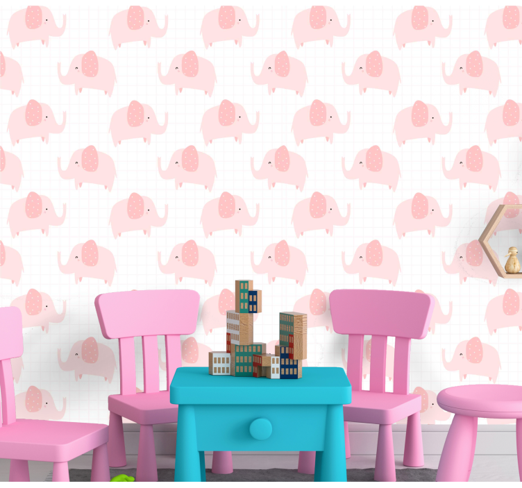 Elefanttiparaati kuvio norsu tapetti - Tenstickers