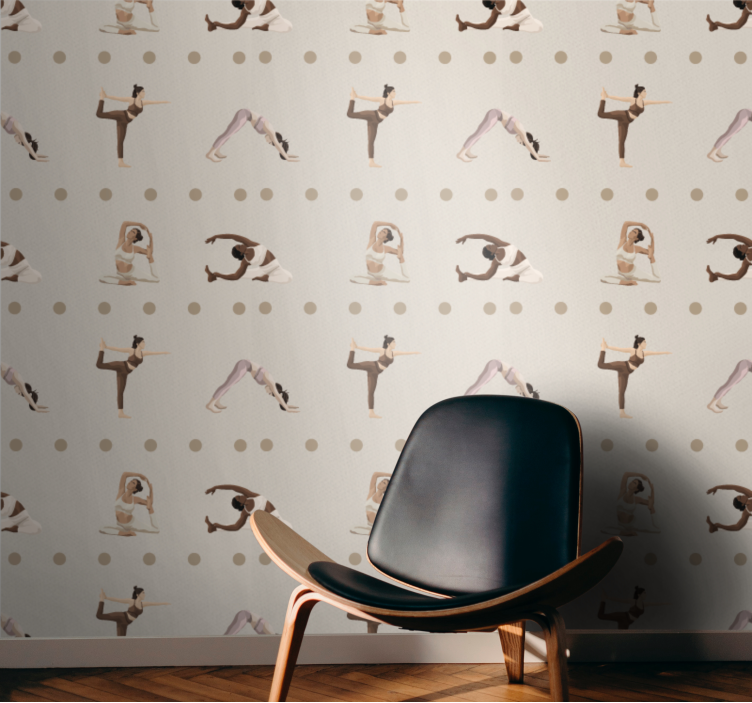 Erilaisia jooga -asentoja eteinen tapetti - Tenstickers